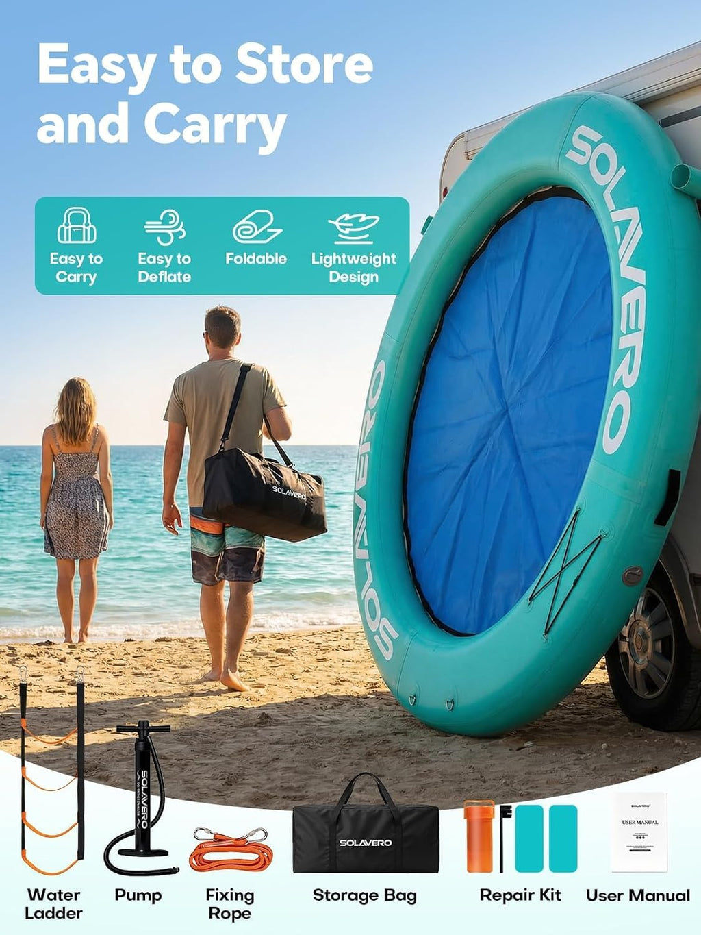 Inflatable Floating Dock and Water Hammock R249004