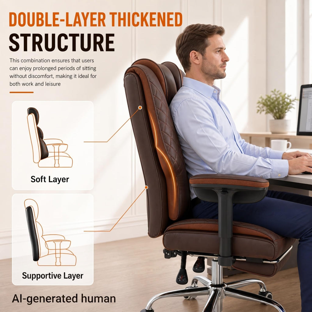 Big and Tall High Back Executive Office Chair with Foot Rest W791