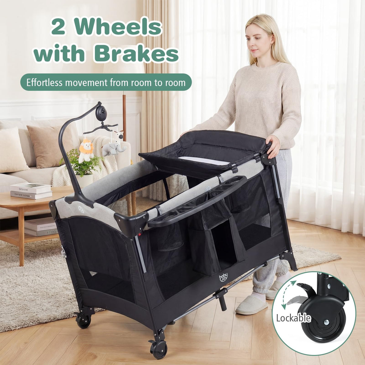 5-in-1 Pack and Play Bassinet Playard with Diaper Changer K678