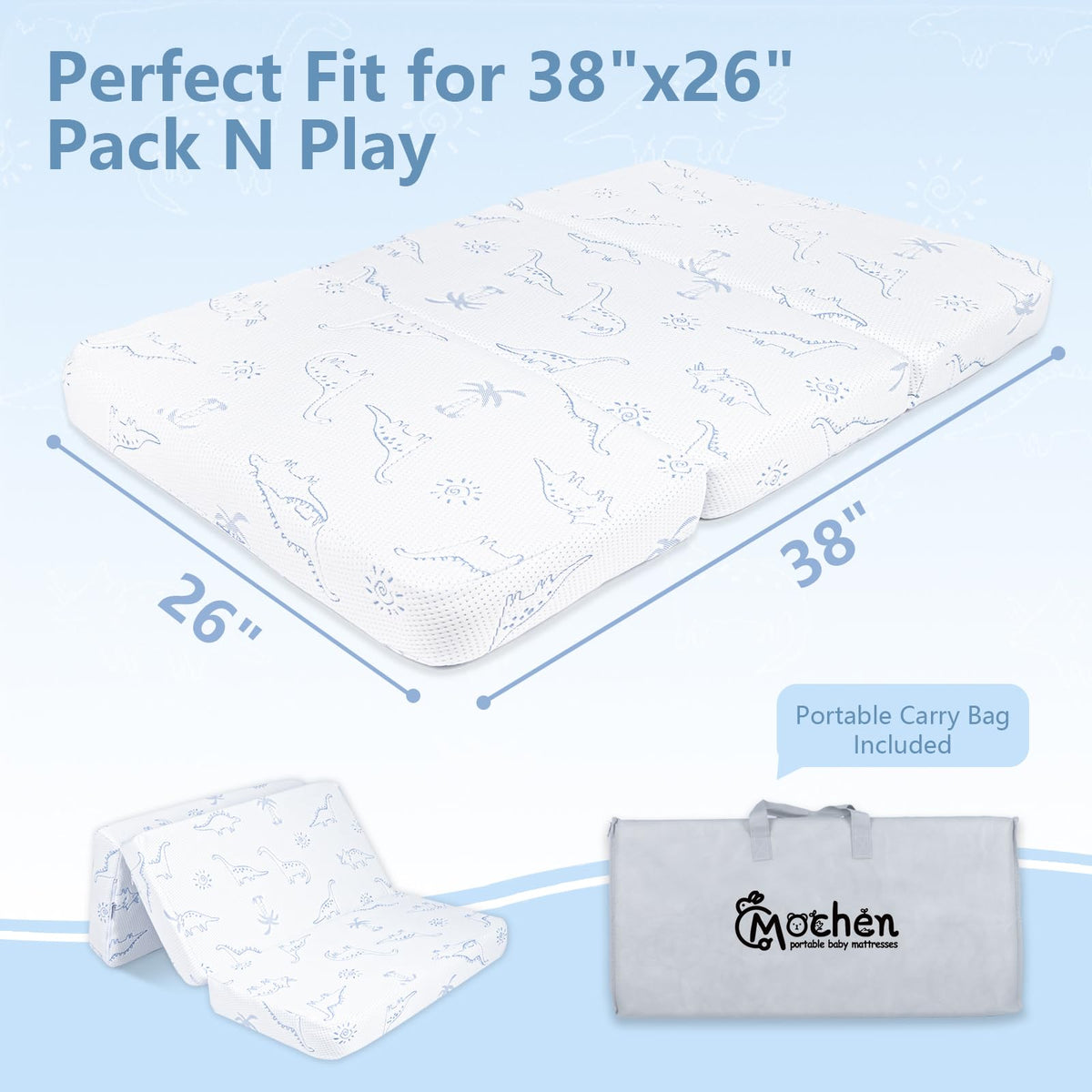 38"x26" Trifold Pack and Play Mattress X205