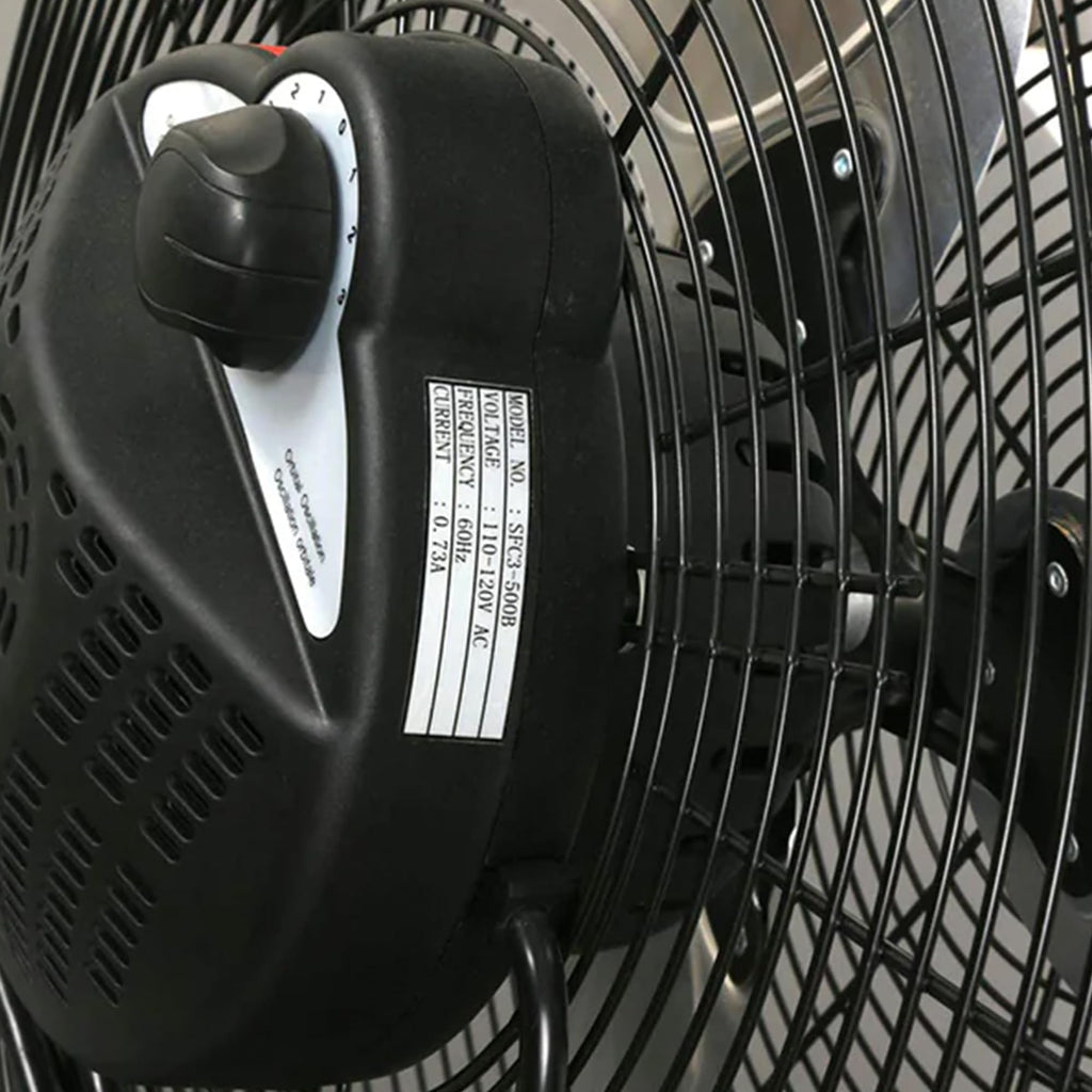 High Velocity Metal Orbital Floor Fan, 3 Speeds, Black, 20in W9993