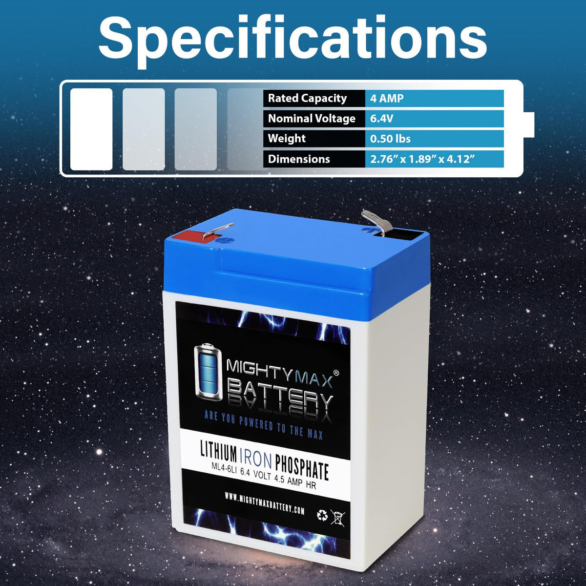 6V 4.5AH Lithium Replacement Battery K27928