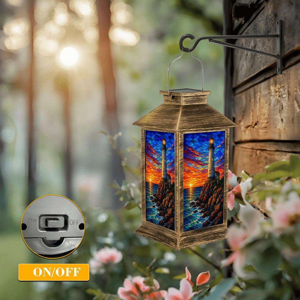 Waterproof Mosaic LED Solar Lantern Y731043