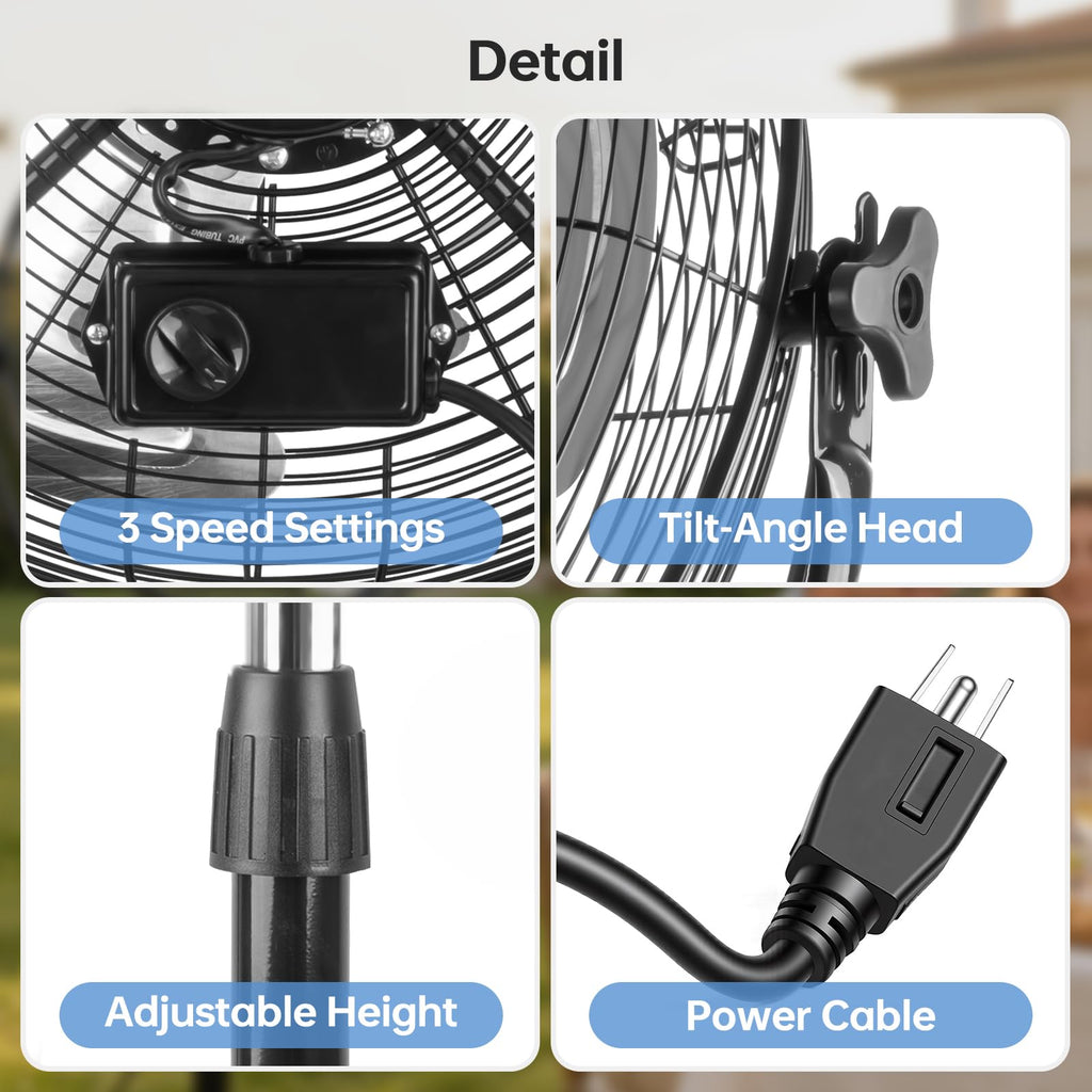 18 Inch Heavy Duty High Velocity Pedestal Fan C368