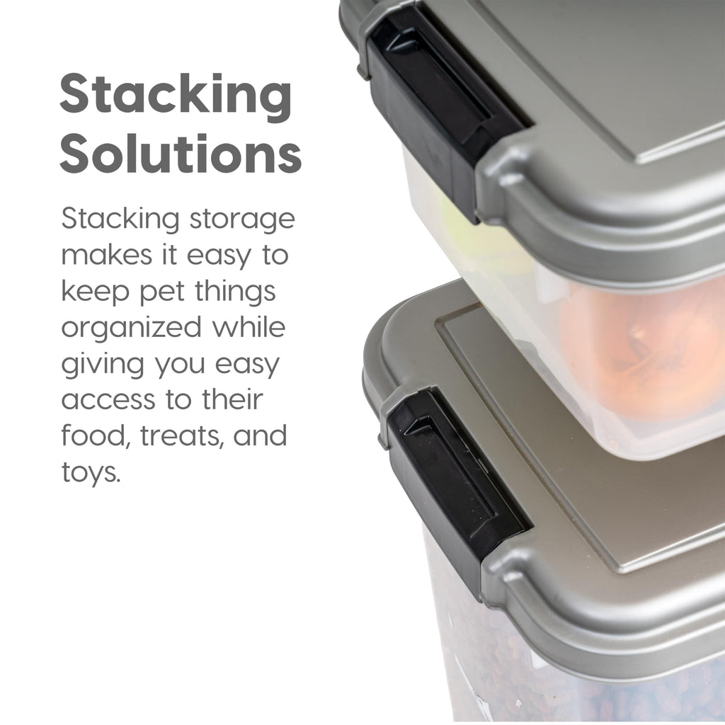Dog Food Storage Container, Up to 30+11 lbs, Gray C30281