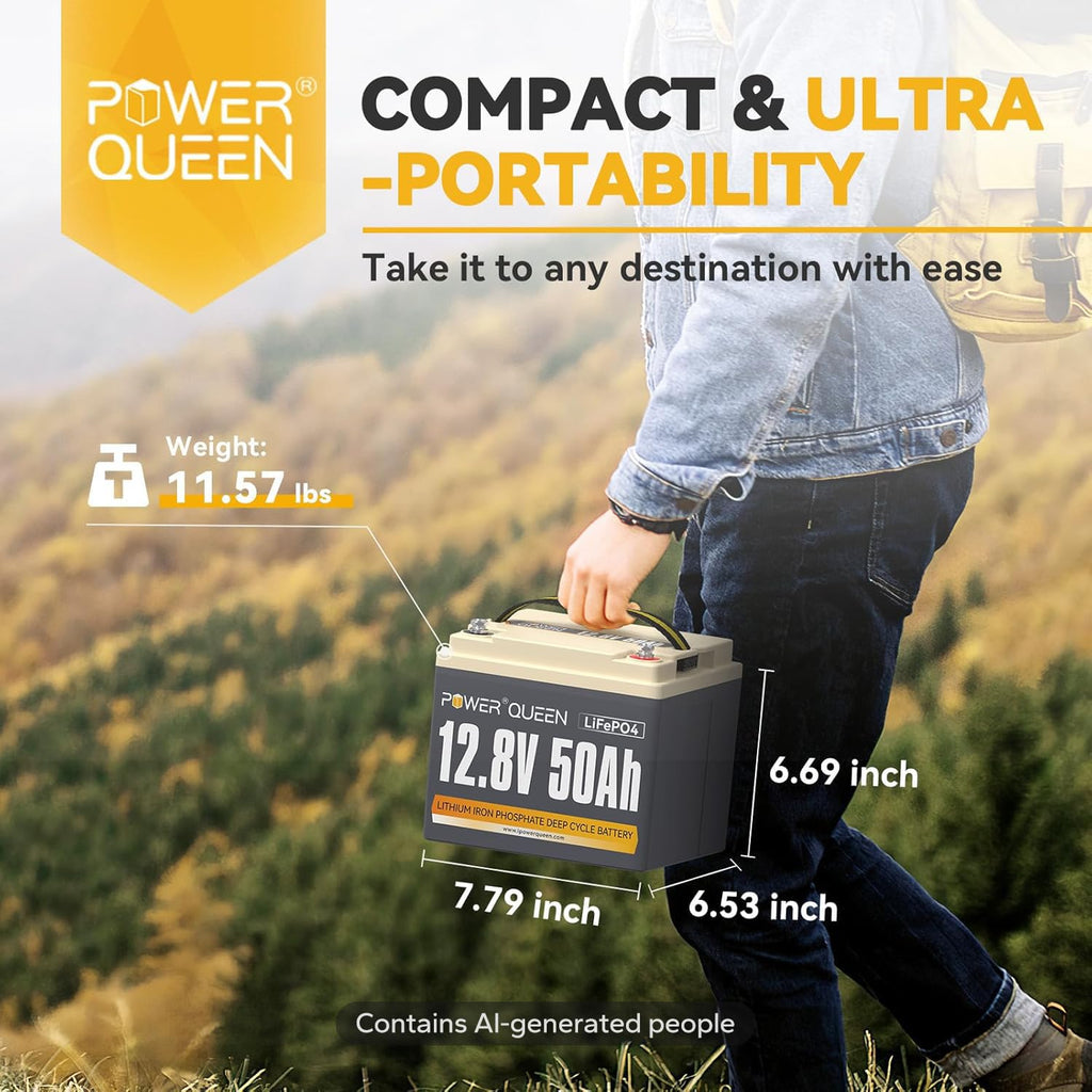 12V 50Ah LiFePO4 Battery with 14.6V 10A Charger G9025