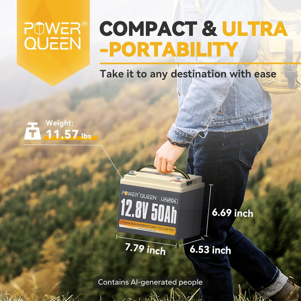 12V 50Ah LiFePO4 Battery with 14.6V 10A Charger G9025