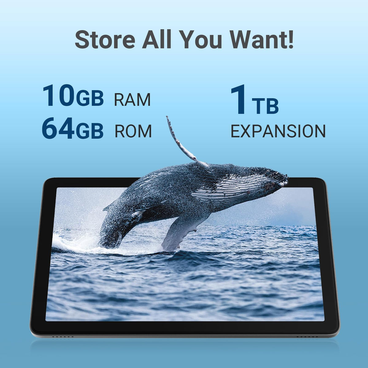 10.1" Android Tablet with Octa-core Processor 10GB RAM 64 GB ROM Q373571