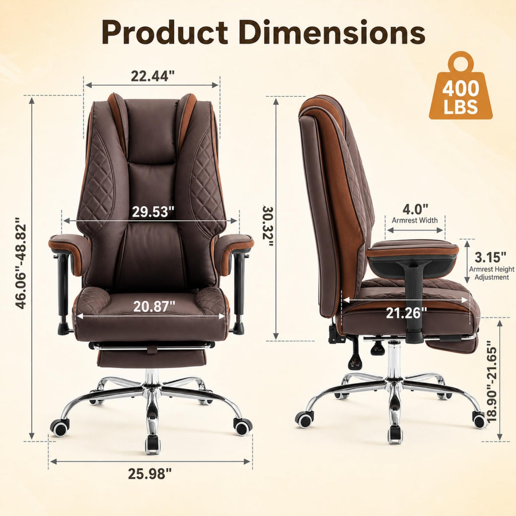 Big and Tall High Back Executive Office Chair with Foot Rest W791
