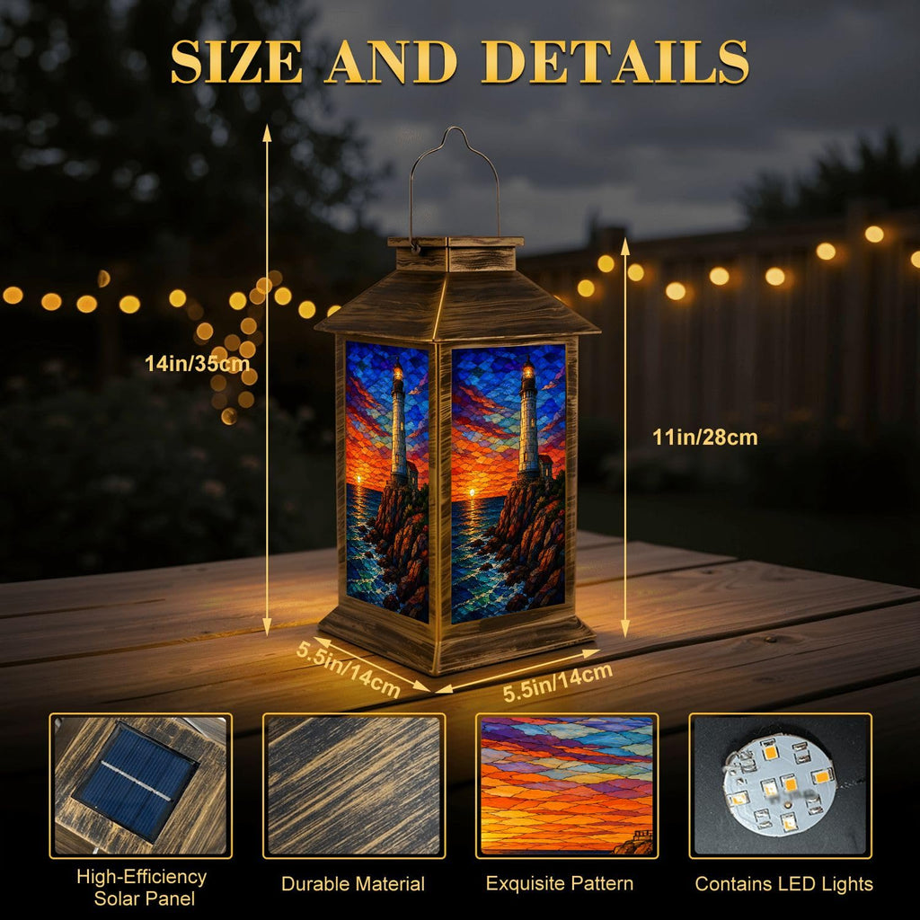 Waterproof Mosaic LED Solar Lantern Y731043
