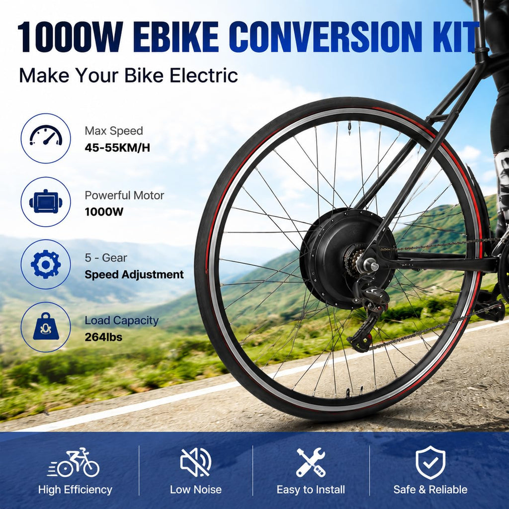 48V 1000W Brushless Front Wheel Electric Bike Conversion Kit B4126