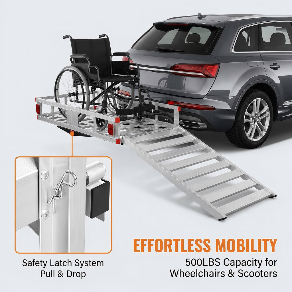 Aluminum Hitch Cargo Carrier with 27.5 in Folding Ramp D9574