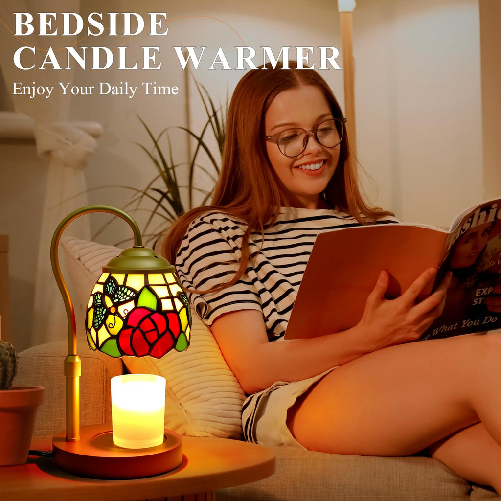 Candle Warmer Lamp with Timer Dimmer, Stained Glass, 2 Bulbs H62865