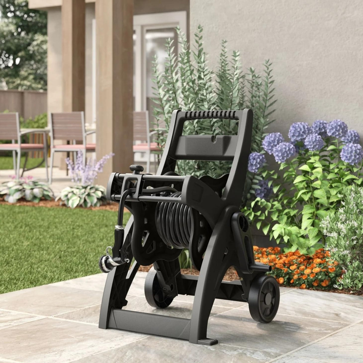 175-inch Wheeled Garden Hose Reel Cart J547