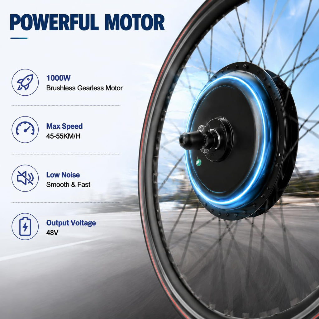 48V 1000W Brushless Front Wheel Electric Bike Conversion Kit B4126