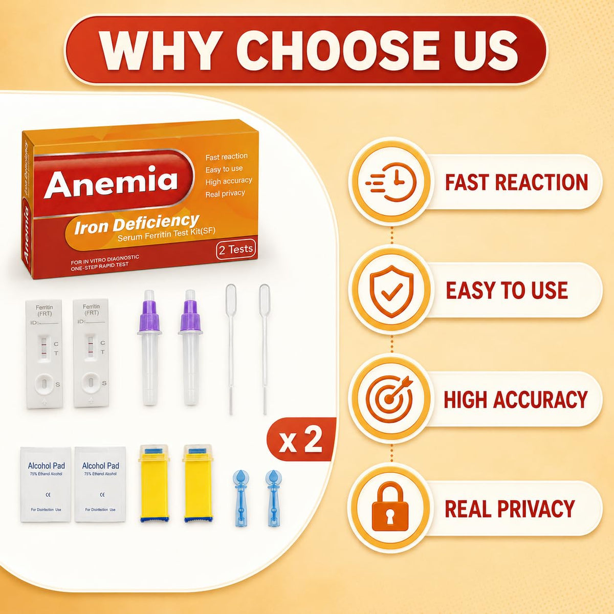 Iron Deficiency at Home Test Kit 2 Pack J9260
