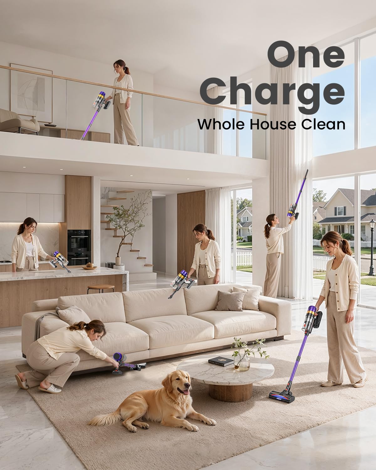 Cordless Stick Vacuum Cleaner 620W 55KPA 75Min 1.8L T994207