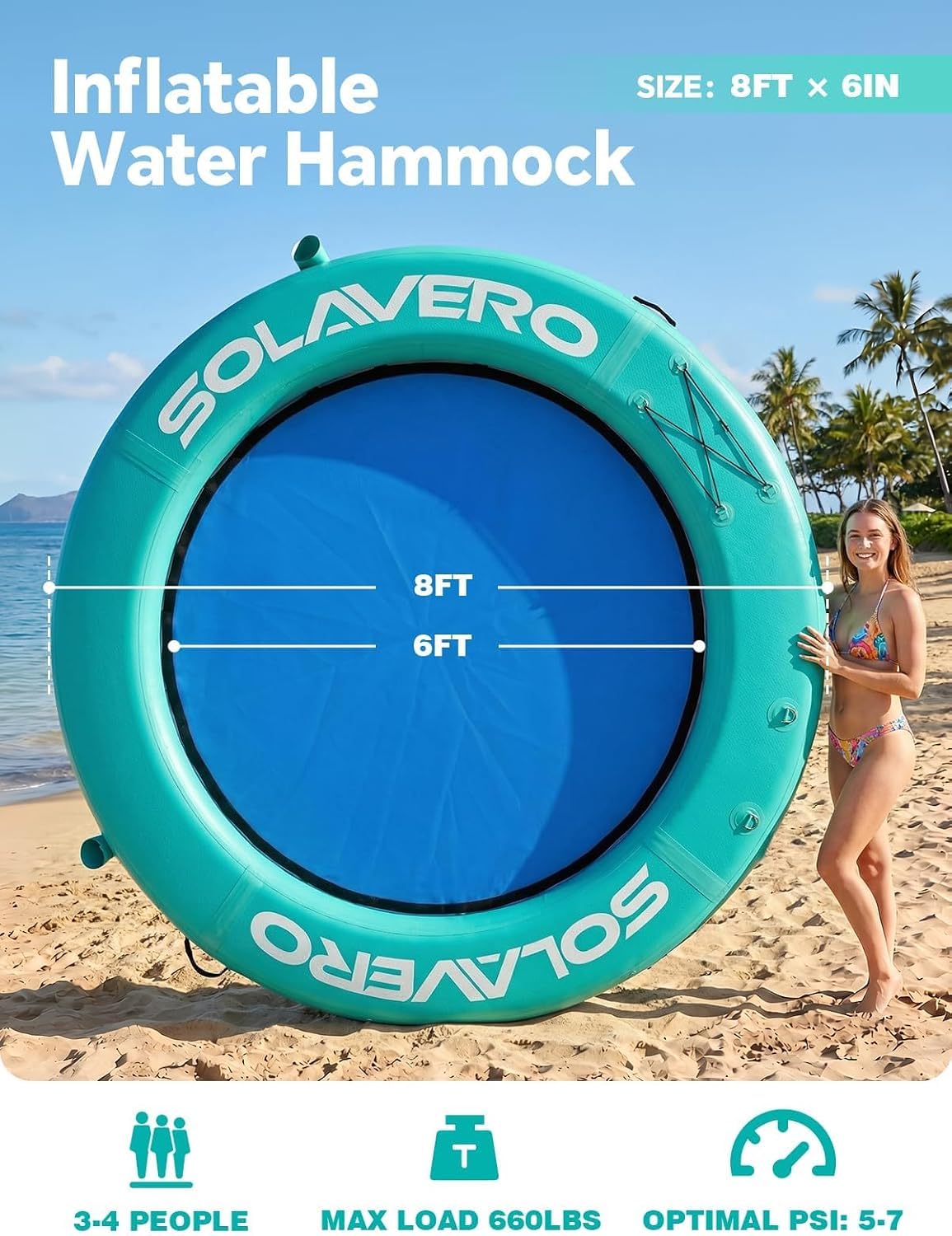 Inflatable Floating Dock and Water Hammock R249004