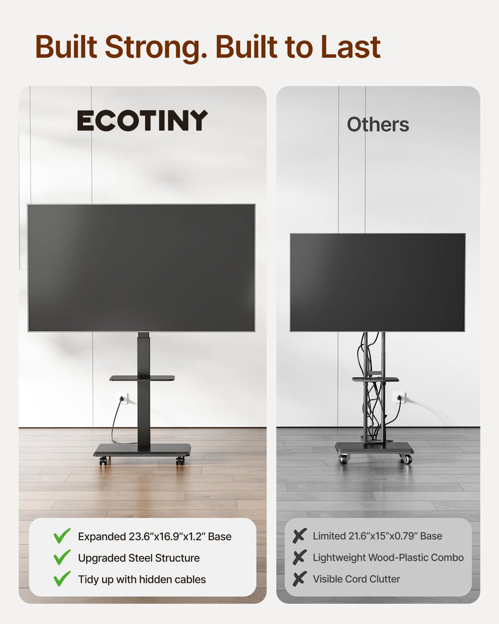 Rolling TV Stand with Power Outlet for 32-75 inch TVs M679524