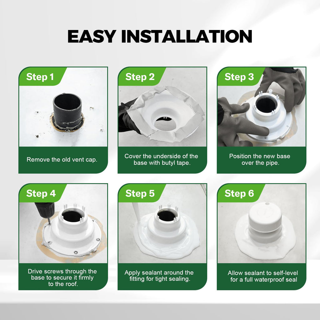 White RV Vent Cap for 1 to 2 3/8" Pipe W399406