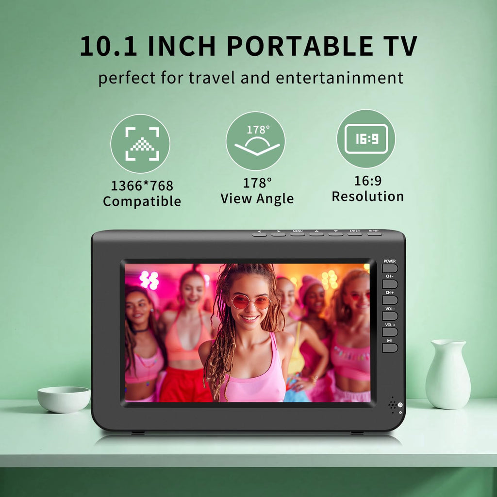 10.1inch Portable TV 720P Screen with Antenna and Digital ATSC Tuner L4179