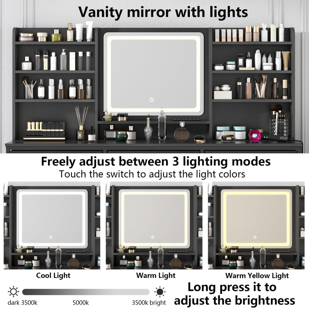 9 Drawer Dresser with LED Mirror K609