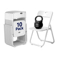 White Plastic Folding Chairs, 10 Pack Q529
