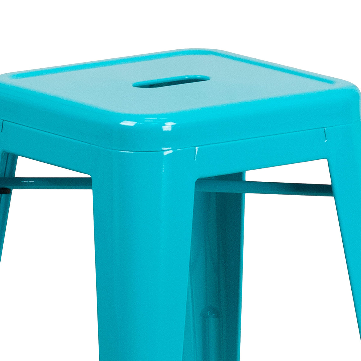 24" Teal Metal Backless Counter Height Stool X20485