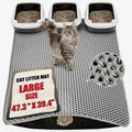 XXL Gray Double-Layer Cat Litter Mat J5922