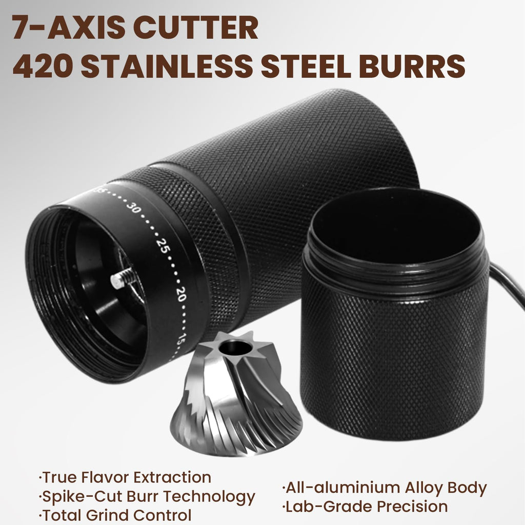 Manual Coffee Grinder with 60 Adjustable Settings, 28g Capacity, Stainless Steel Conical Burr B89694