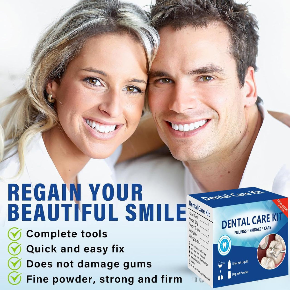 Temporary Teeth Replacement Zinc Oxide Eugenol Dental Kit 4 Pcs I953788