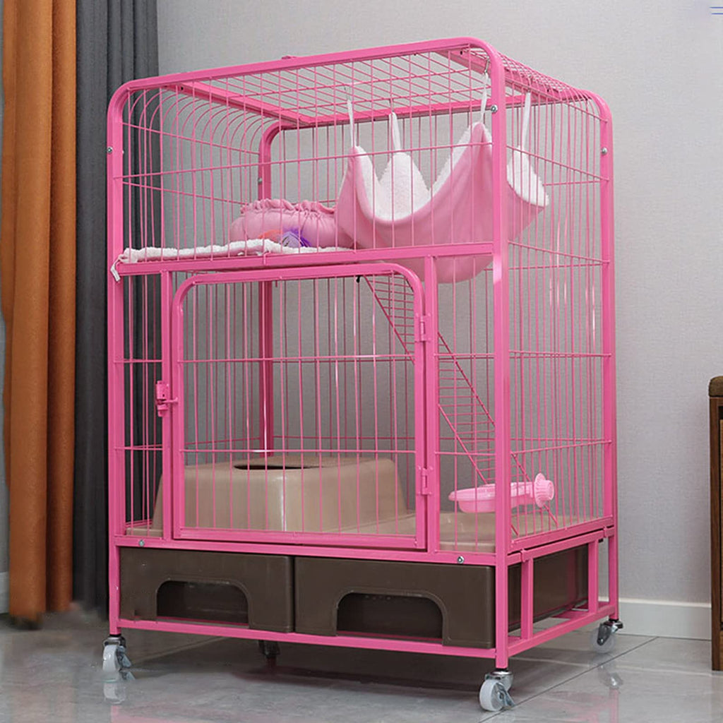 Heavy Duty Metal Cat Cage Dog Crate with Four Wheels M915502