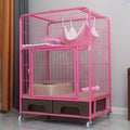 Heavy Duty Metal Cat Cage Dog Crate with Four Wheels M915502