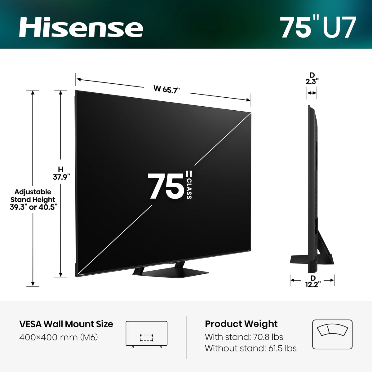 75" Mini-LED ULED 4K UHD Smart Google TV H6386