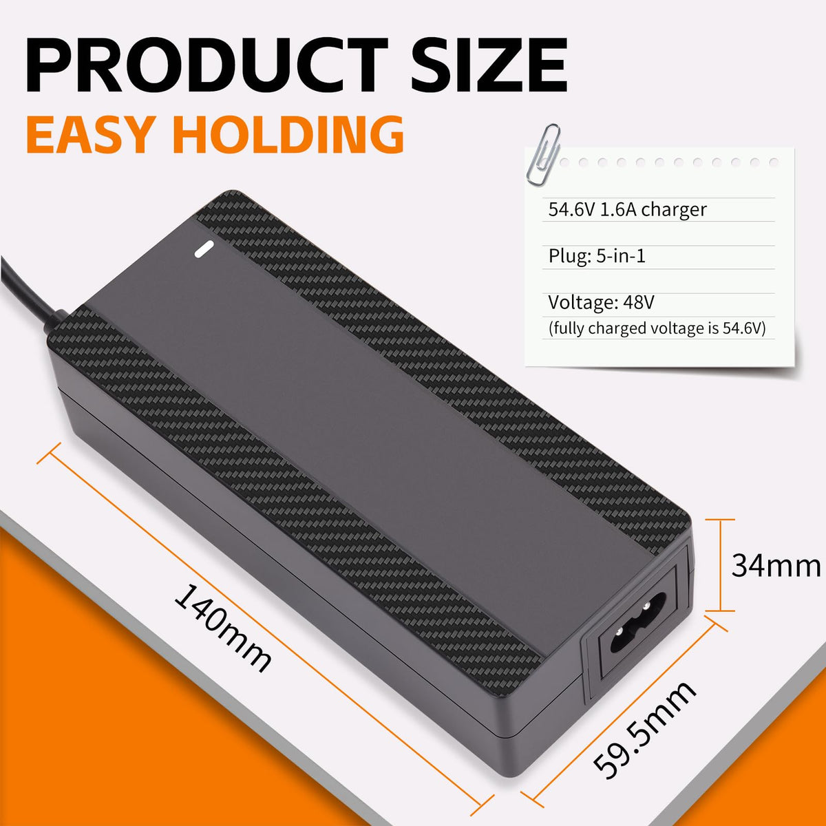 54.6V 1.6A Electric Scooter Charger for 48V Lithium Battery H681004