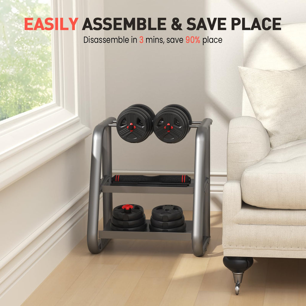 Adjustable Dumbbell Set 20/30/40/60/80 lb Free Weight Set A6158