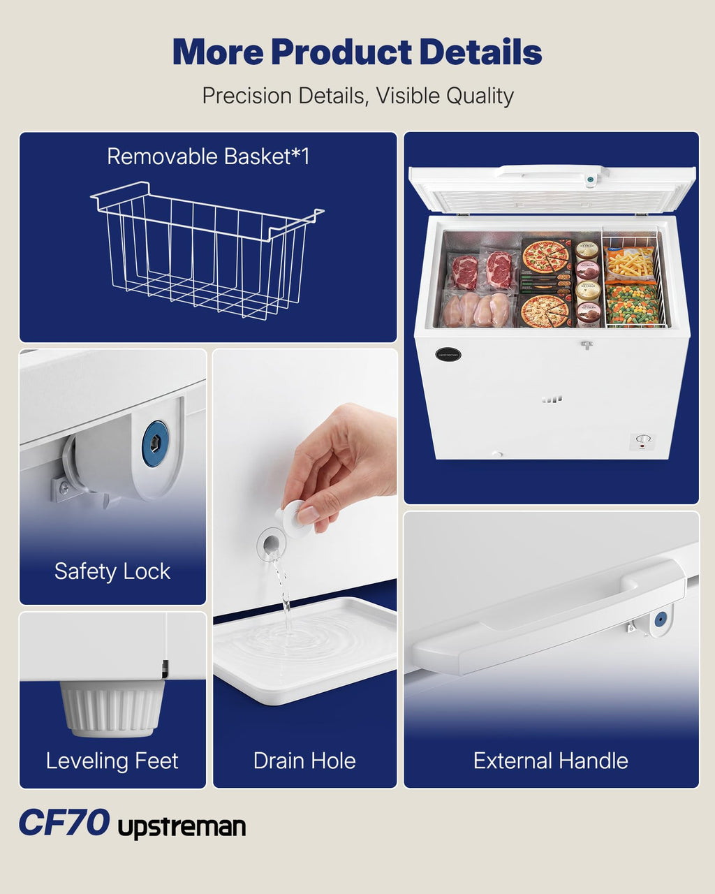 7.0 Cu.Ft Silky White Chest Freezer A5454