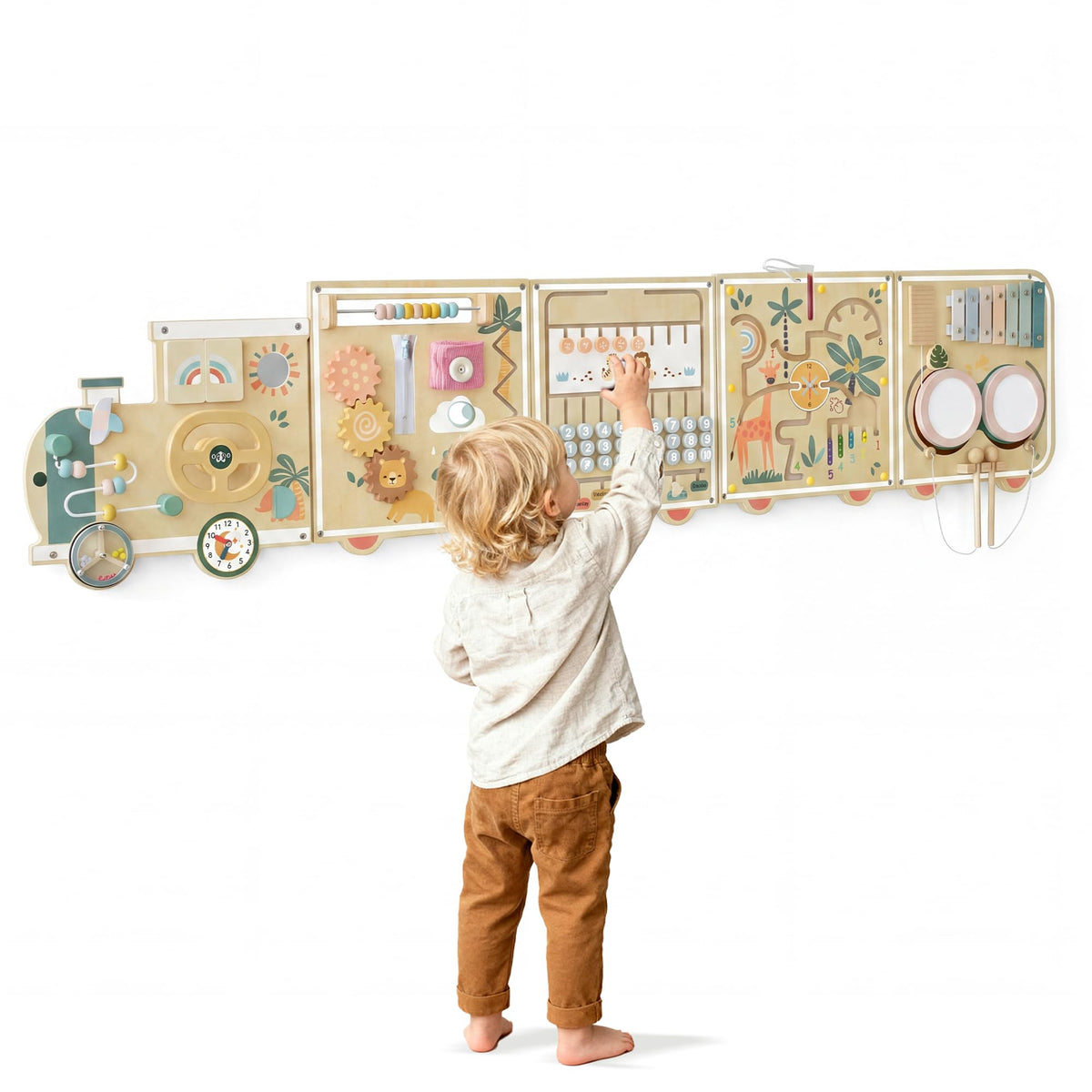 Montessori Wooden Activity Wall Board for Toddlers 18M+ M9343