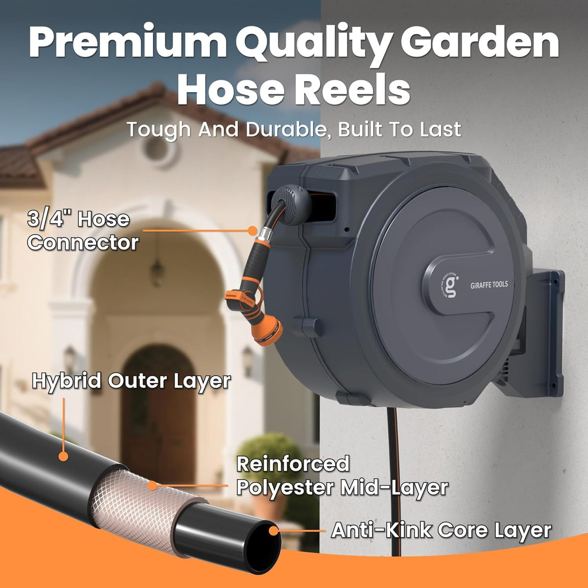 Retractable Garden Hose Reel 1/2" 100FT R551586