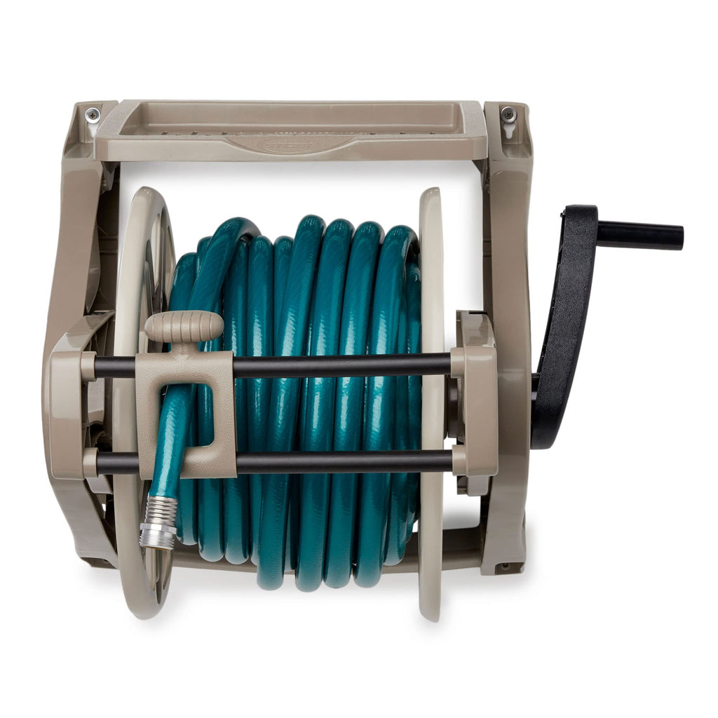 Wall-Mount Hose Reel with Storage Tray F149699