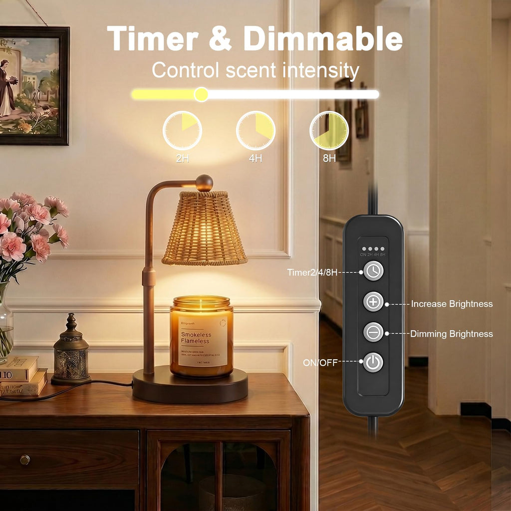 Candle Warmer Lamp with Timer, Brown M268370