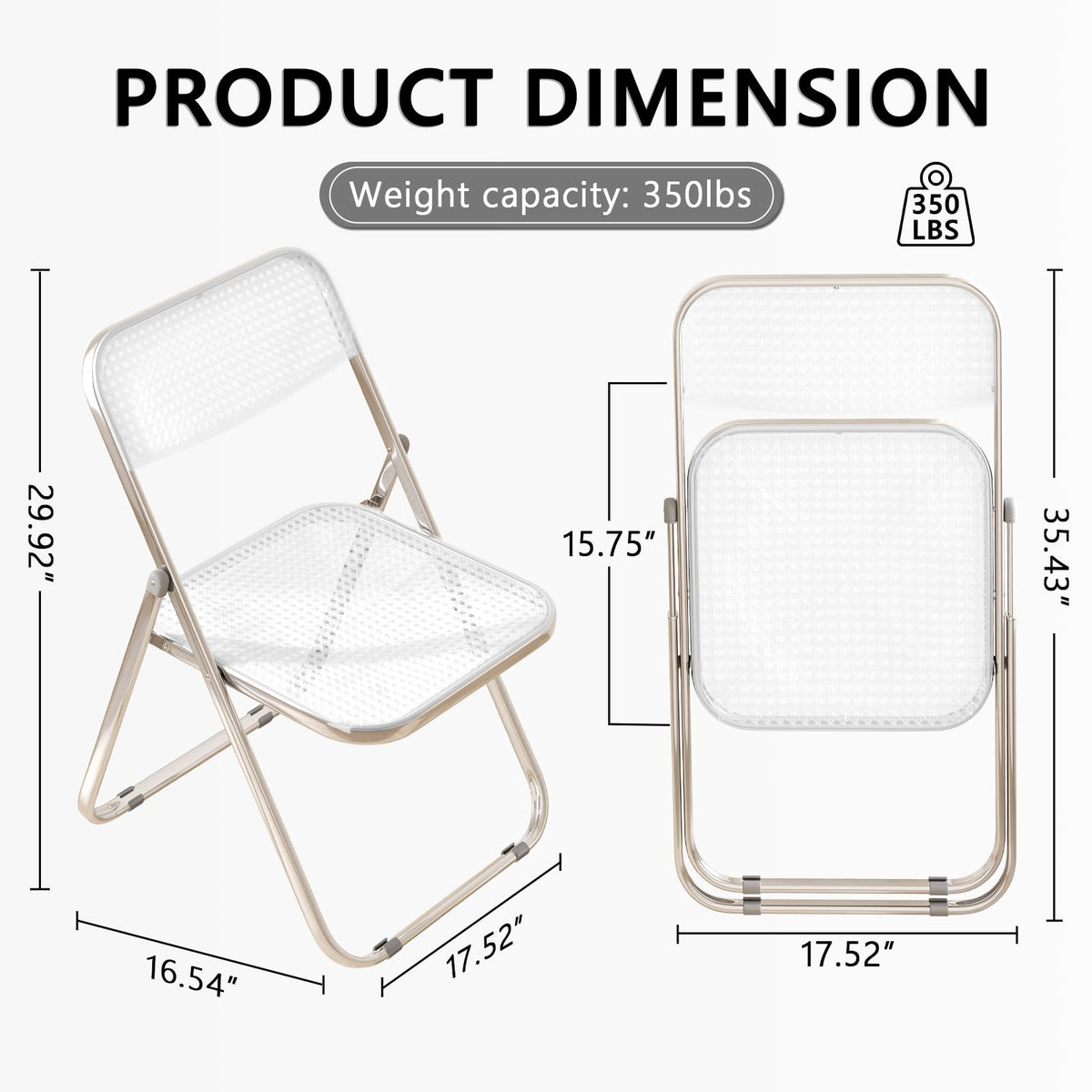 Folding Chair, 6 Pack Plastic Chair, White K3906