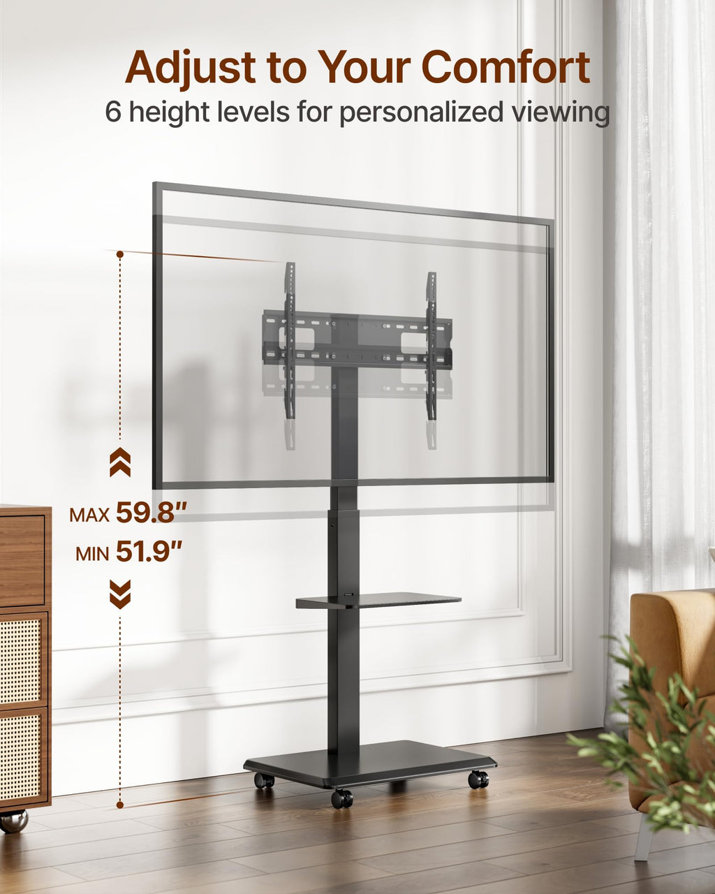Rolling TV Stand with Power Outlet for 32-75 inch TVs M679524