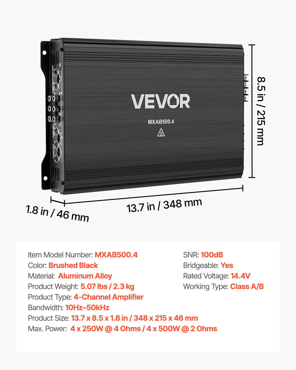 4 Channel Bridgeable Class A/B Car Audio Amplifier C106119