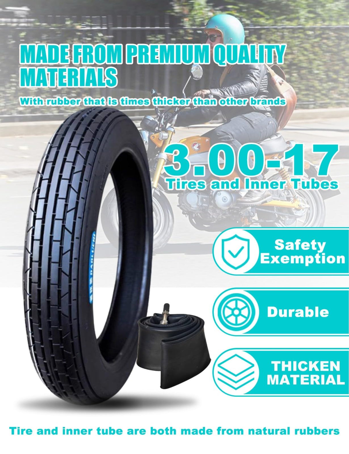 17 6PR TT Dirt Bike Tire and Inner Tube R42318