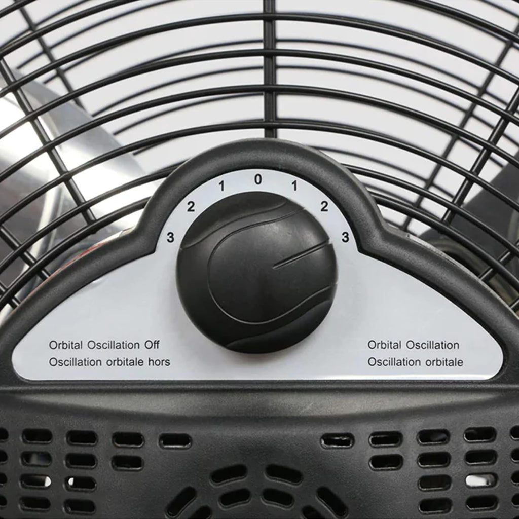 High Velocity Metal Orbital Floor Fan, 3 Speeds, Black, 20in W9993