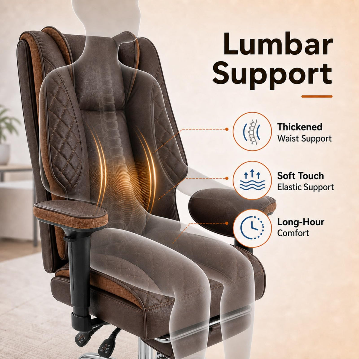 Big and Tall High Back Executive Office Chair with Foot Rest W791