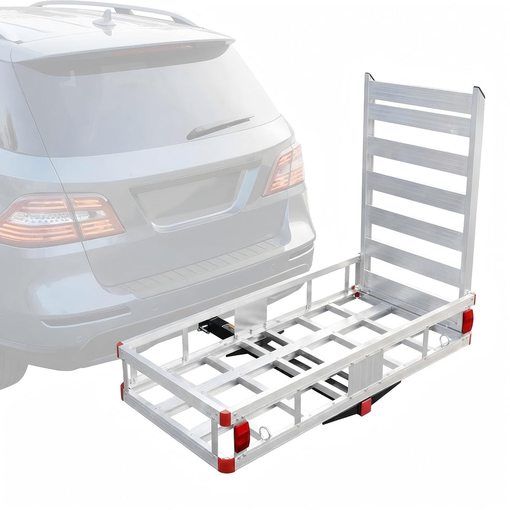 Aluminum Hitch Cargo Carrier with 27.5 in Folding Ramp D9574