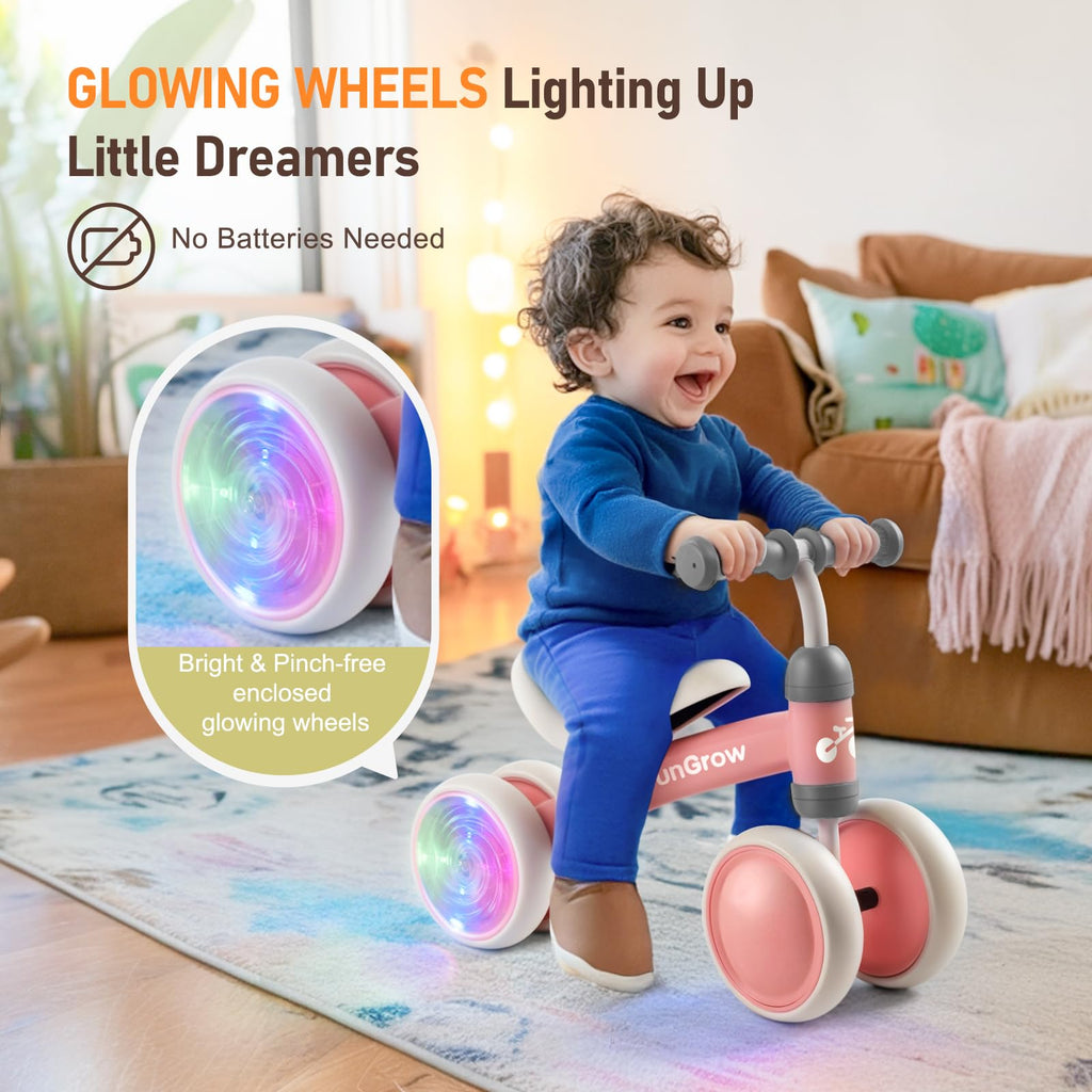 Baby Balance Bike with 4 Silent Wheels & Soft Seat W5487
