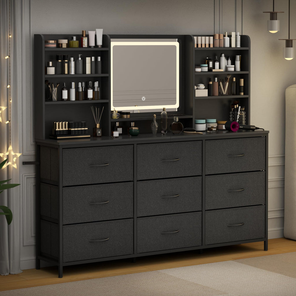 9 Drawer Dresser with LED Mirror K609